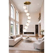 Kafkas 35LIK Galeri Serisi 8’li Sarkıt Cam Küre Avize –statik Gold