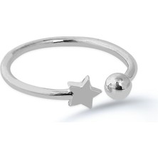 Kuyumcudükkanı Kuyumcudukkani Taşsız Yıldız Free Size YÜZÜK-10329-W