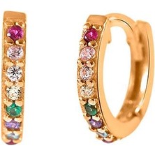 Kuyumcudükkanı Kuyumcudukkani 11MM"RAINBOW HALKA"KÜPE-31247-R-MIX
