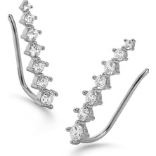 Kuyumcudükkanı Kuyumcudukkani Sıra Taşlı Yeni Trend"ear CUFF"KÜPE-30066-W-W