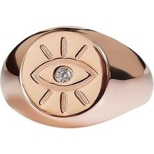 Kuyumcudükkanı Küçük Parmak Yüzük (Signed Ring)Nazar Gözü Ifadeli -10383-R-W