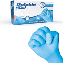 Dolphin Pudrasız Nitril Muayene Eldiveni Mavi Medium (M) 100’LÜ Kutu