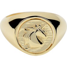Kuyumcudükkanı Küçük Parmak Yüzük (Signed Ring) Unicorn Ifadeli -10385-G