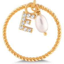 Kuyumcudükkanı Kuyumcudukkani Inci Sallantılı Kişiye Özel Harfli Yüzük-E -10904-E