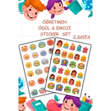 Birikiyedi 2 Sayfa Öğretmen Sticker Seti Öğrenci/ Ödül/ Ödev Stickerı/emoji/motivasyon/a5