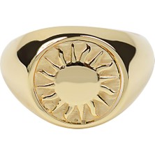 Kuyumcudükkanı Küçük Parmak Yüzük (Signed Ring) Güneş Ifadeli -10384-G