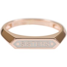 Kuyumcudükkanı Beyaz Renk Mineli"sıster"mesaj Yeni Trend YÜZÜK-10397-R-W-SISTER