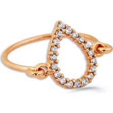 Kuyumcudükkanı Kuyumcudukkani Elişi Damla Şekilli Taşlı YÜZÜK-10311-R-W