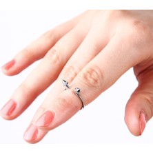 Kuyumcudükkanı Kuyumcudukkani Free Size Sivri Uç YÜZÜK-10216-W-W