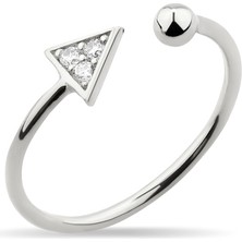 Kuyumcudükkanı Kuyumcudukkani Taşlı Üçgen Free Size YÜZÜK-10372-W-W