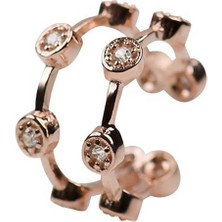 Kuyumcudükkanı Kuyumcudukkani Çift Sıra Taşlı Trend"ear CUFF"KÜPE-31122-W-W