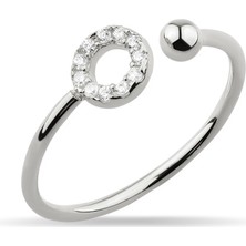 Kuyumcudükkanı Kuyumcudukkani Taşlı Yuvarlak Free Size YÜZÜK-10331-W-W