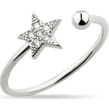 Kuyumcudükkanı Kuyumcudukkani Taşlı Yıldız Free Size YÜZÜK-10371-W-W