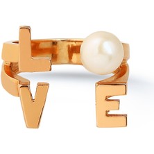 Kuyumcudükkanı Kuyumcudukkani Incili Love Yazılı Free Size YÜZÜK-10337-R-W