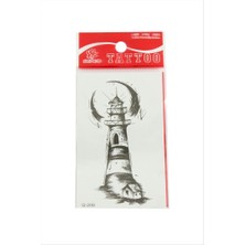 Zero Land Lvsqvr Deniz Feneri Tattoo Dövme Sticker - Siyah