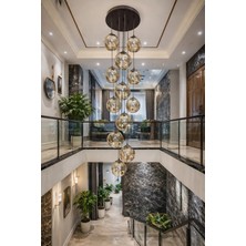 Kafkas Royal Galeri 13’lü Füme Cam Sarkıt Avize – Luxury Seri