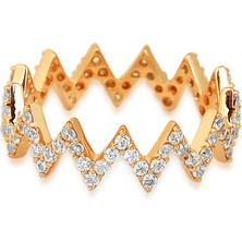 Kuyumcudükkanı Kuyumcudukkani Full Taşlı Zigzag Trend YÜZÜK-10339-R-W