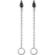 Kuyumcudükkanı Kuyumcudukkani Siyah Taşlı Zincirli KÜPE-31151-W-BLK