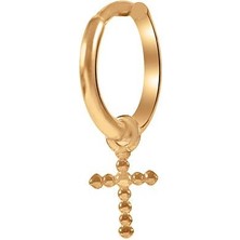 Kuyumcudükkanı Kuyumcudukkani Minik Halkalı"mini Haç" KÜPE-31223-R