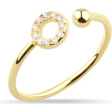 Kuyumcudükkanı Kuyumcudukkani Taşlı Yuvarlak Free Size YÜZÜK-10331-G-W