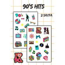 Birikiyedi 90’lar Retro Sticker 2’li Set – Vintage Çıkartmalar–genç Odası Dekor,laptop,valiz,teyp,defter Için