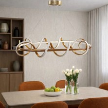 Kafkas Wave Bronz Tarçın Modern LED Sarkıt Avize Yemek Masası Tasarım