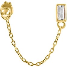 Kuyumcudükkanı Kuyumcudukkani Çift Özellik Kullanımlı Baget Taşlı Trend "ear CUFF"KÜPE-31146-G-W