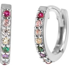 Kuyumcudükkanı Kuyumcudukkani 11MM"RAINBOW HALKA"KÜPE-31247-W-MIX