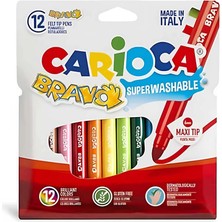 Oyunca Carioca Bravo Süper Yıkanabilir Keçeli Boya Kalemi 12’li 42755