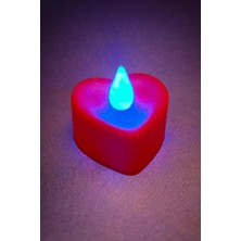 Zero Land Lvsqvr Kalp Şekilli Işıklı Mum 4 cm - Kırmızı