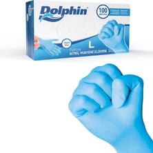 Dolphin Pudrasız Nitril Muayene Eldiveni Mavi Large (L) 100’LÜ Kutu