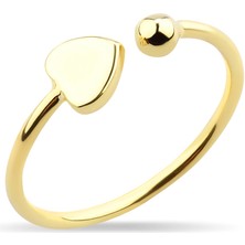 Kuyumcudükkanı Kuyumcudukkani Taşsız Kalp Free Size YÜZÜK-10330-G