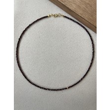 Rupen Kraft 14 Ayar Ayar Doğal Taşlı Altın Kolye Kristal Kesim Kan Taşı Altın Kolye Granat Taşlı Altın Kolye