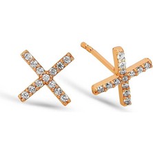 Kuyumcudükkanı Kuyumcudukkani Beyaz Zirkon Taşlı"x"trend KÜPE-30085-R-W