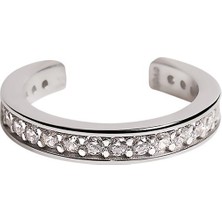 Kuyumcudükkanı Kuyumcudukkani Tamtur Beyaz Taşlı Modelli Trend"ear CUFF"KÜPE-31123-W-W