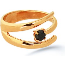 Kuyumcudükkanı Kuyumcudukkani Siyah Taşlı Free Size YÜZÜK-10326-R-BLK