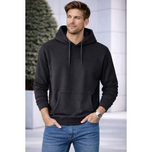İnce Moda Giyim Basic Kapüşonlu Kanguru Cepli Erkek Sweatshirt – Lacivert
