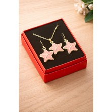 Zero Land Lvsqvr Deniz Yıldızı Mineli Kutulu Kolye Set - Açık Pembe