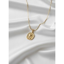 Arsem Gül Desenli Vintage Kolye