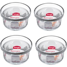 Paşabahçe  4 Lü Borcam Isıya Dayanıklı Mini Boy Fırın Kasesi ,sufle, Kek, 285 cc (10X6 Cm)