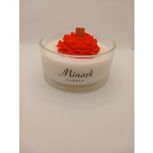 Minaşk Candle Scarlet Cam Kase Gül Detaylı Soya Mum
