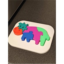 Çocuklar Için Eğitici Puzzle - Renkli Inek Temalı Puzzle