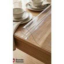 Branda Noktası Her Ölçüde Şeffaf Masa Koruma Örtüsü 0,8 mm (Ideal Kalınlık) - Kokusuz - Çizilmez