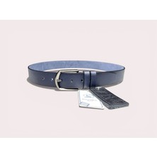 İstanbul Belt Vintage Erkek Kemer – Lacivert  – 4 cm – Kalın Tek Kat Deri