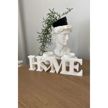 Canerege Home Yazılı Dekoratif Biblo Masaüstü Dekor - Beyaz 22 cm x 6 Cm.