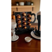 Canerege Nespresso Kapsül Standı – Kahve Kapsül Düzenleyici, Şık ve Dayanıklı Mutfak Saklama Ünitesi V4 Siyah