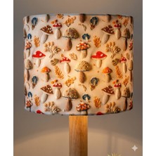 Mantar Desenli Kumaş Lambader Başlığı ( Sadece Başlık )