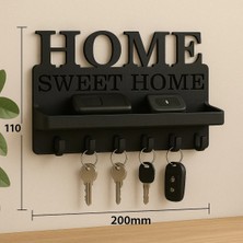 Canerege Home Sweet Home 3D Baskı Duvar Anahtarlık ve Eşya Rafı