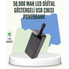 K-Yonlineticaret Yüksek Kapasiteli 50.000 Mah Powerbank – Type-C, Lightning ve Micro USB Uyumlu, Çok