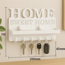 Canerege Home Sweet HOME3D Baskı Duvar Anahtarlık ve Eşya Rafı